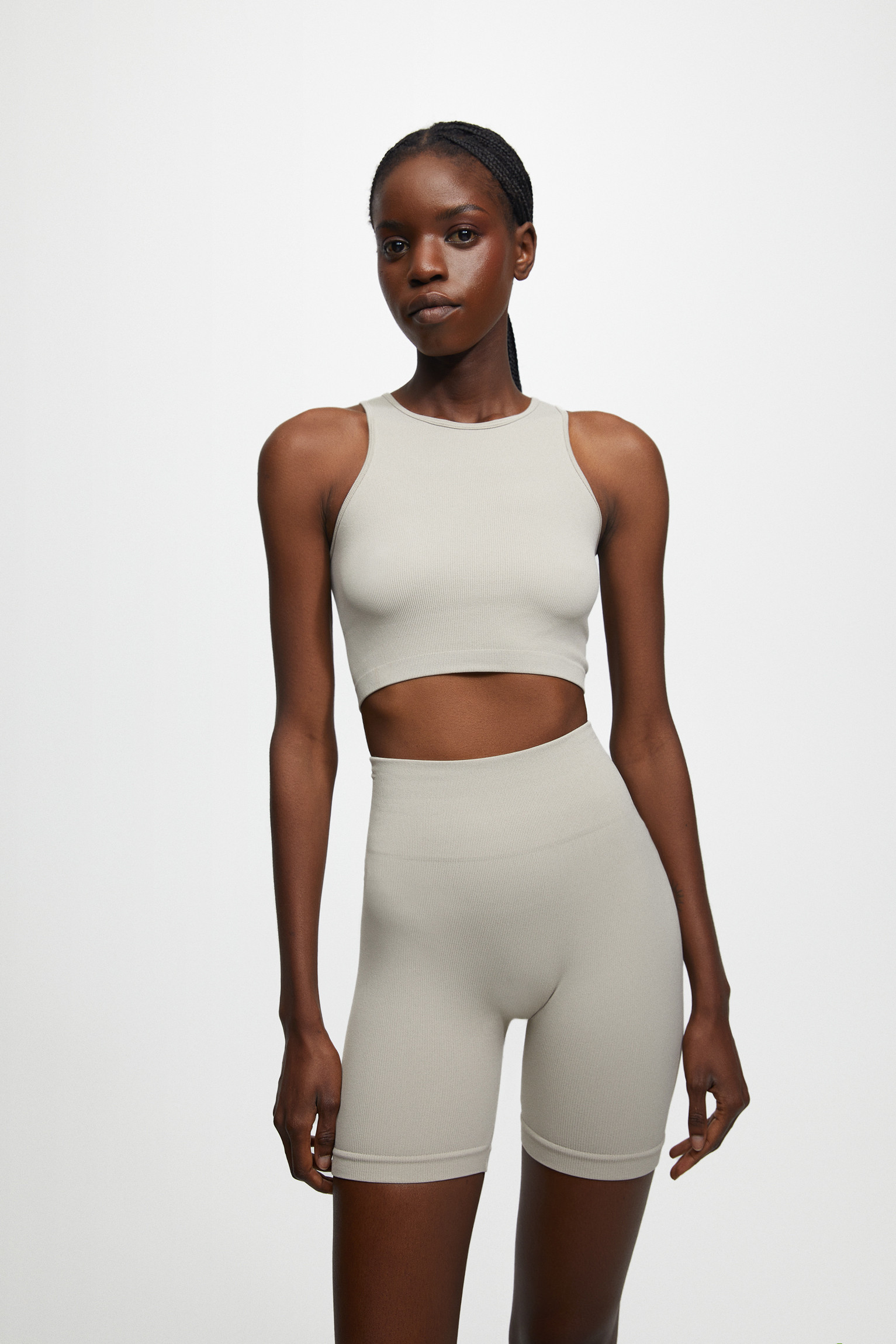 Seamless ribbed cycling shorts | PULL and BEAR UK