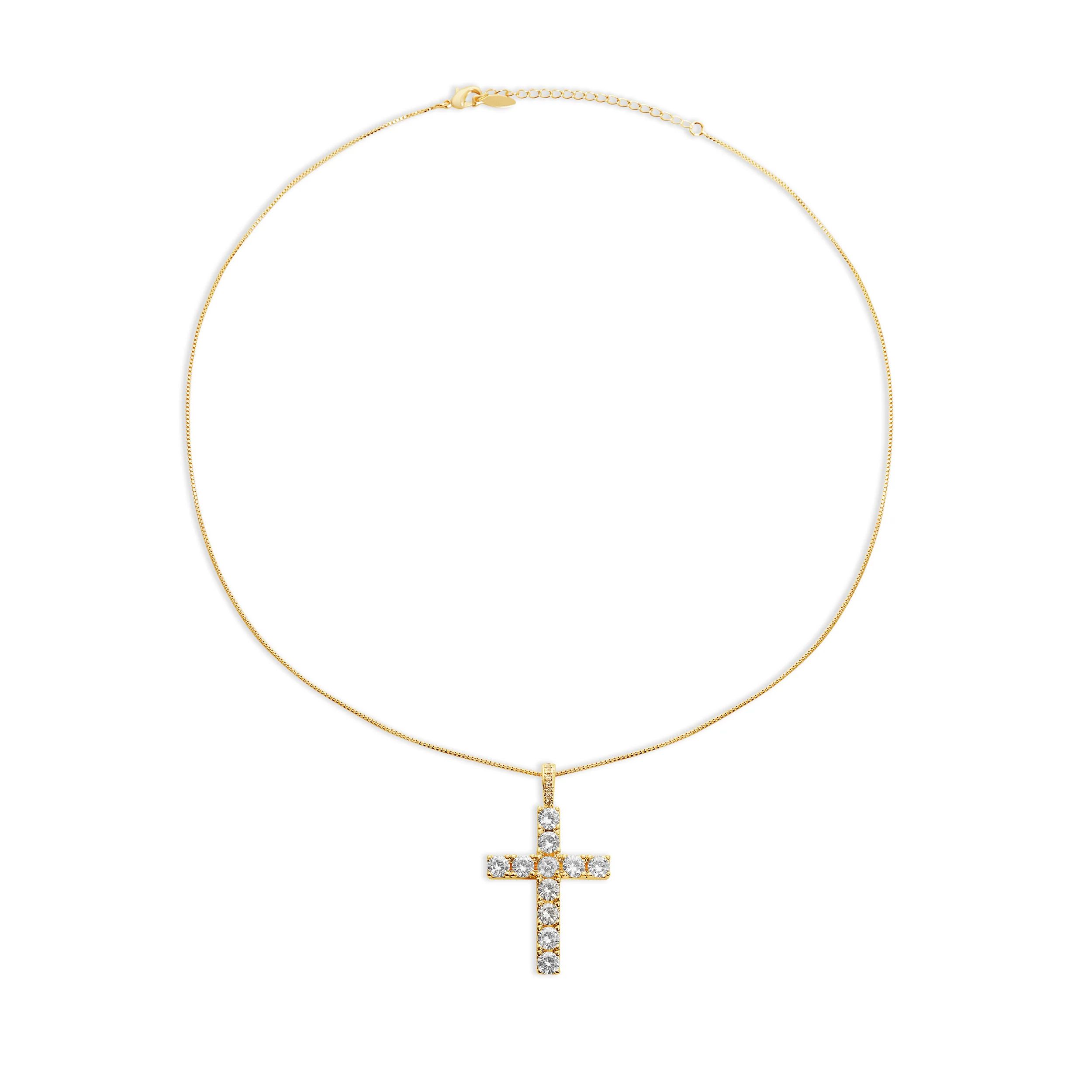 THE LARGE PAVE' CROSS NECKLACE | The M Jewelers