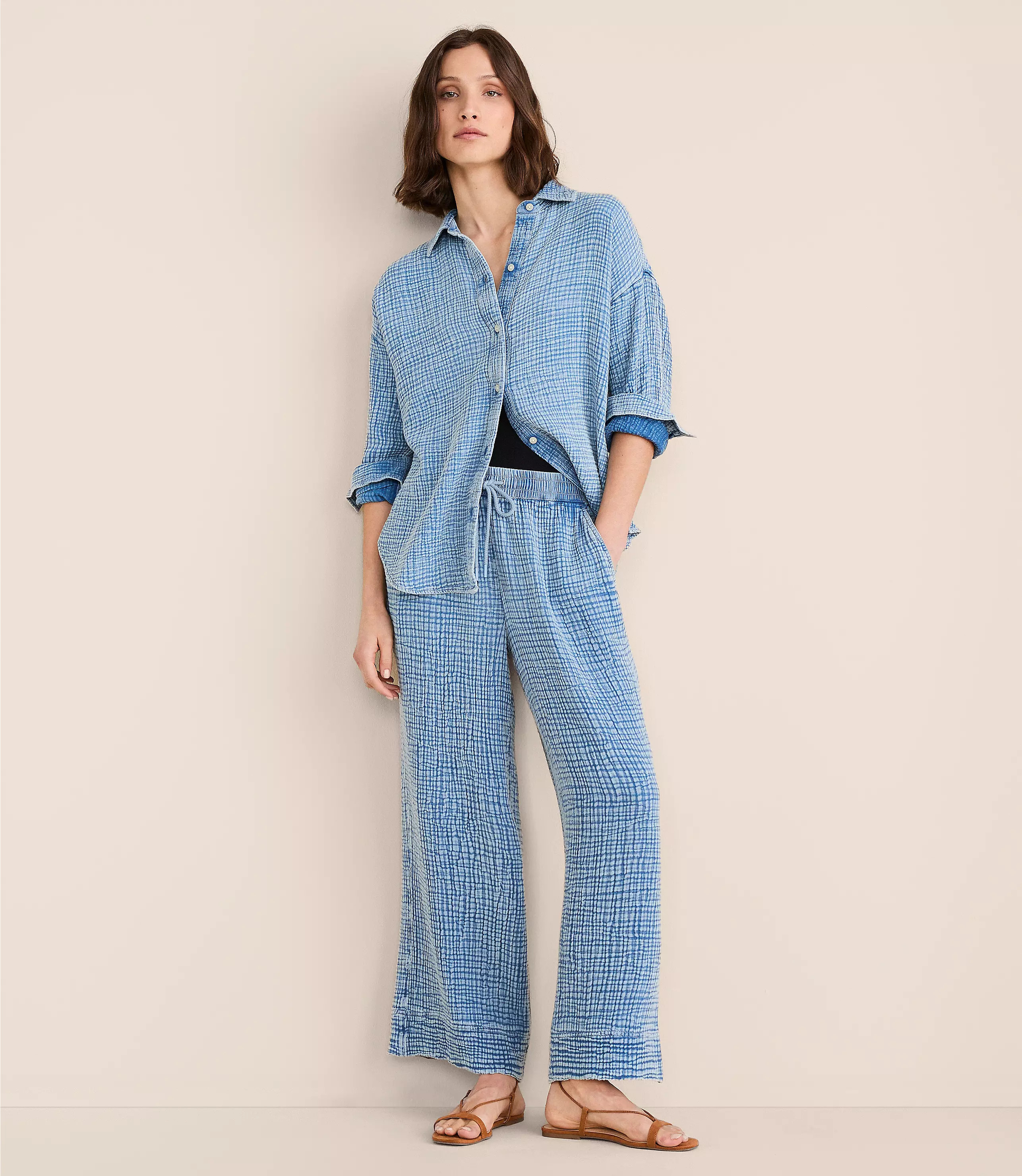 Lou & Grey Triple Cloth Wide Leg Pants | LOFT