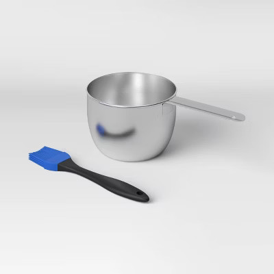 Stainless Steel Saucepan with Basting Brush - Room Essentials™ | Target