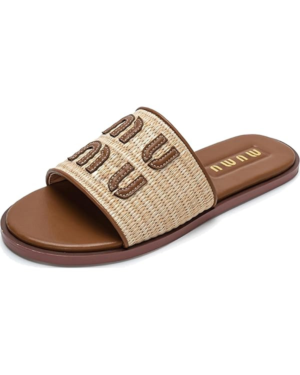 Women's Slide Sandals Square Open Toe, Dressy Shoes Sandals for Casual Beach Party Outdoor | Amazon (US)