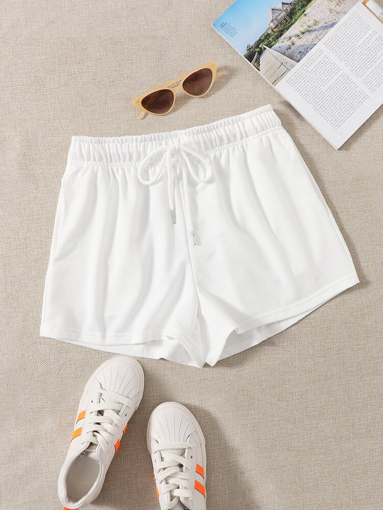 SHEIN EZwear Drawstring Waist Track Shorts | SHEIN