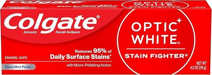 Colgate Optic White Stain Fighter Teeth Whitening Toothpaste, Anticavity Fluoride Toothpaste for ... | Amazon (US)