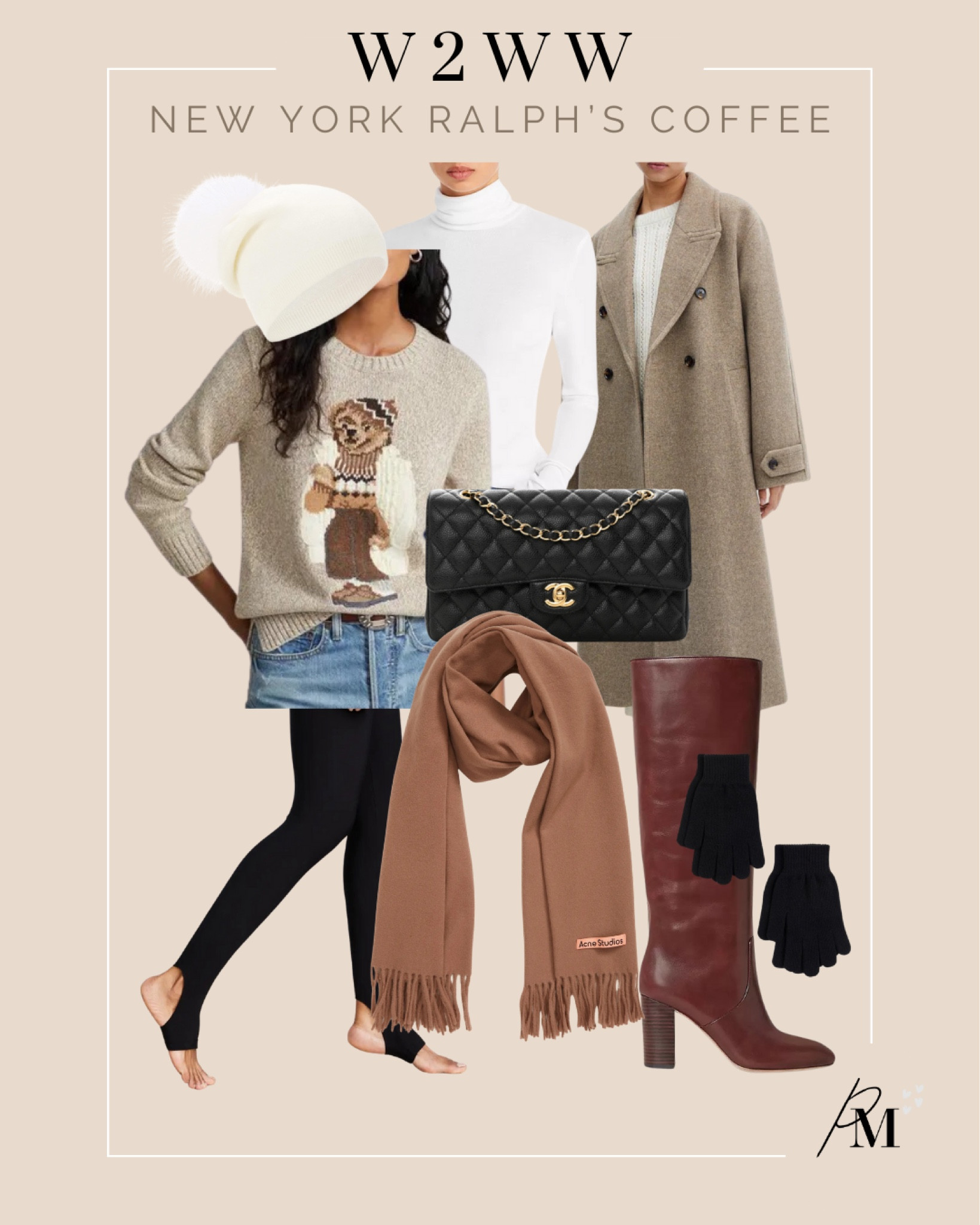 tan wool coat
ralph lauren bear sweater (tts, xs)
splendid white turtleneck (sized up one to small)
plush fleece lined leggings (xs, tts)
brown scarf
loeffler randall knee high boots (tts)
h&m gloves
amazon pom beanie

#LTKstyletip #LTKtravel #LTKshoecrush