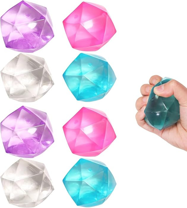 8pcs Mini Small 1.8inch Masonry Ice Squishy Stress Balls-Polyhedron Diamond Sugar Balls Slow Rise... | Amazon (US)