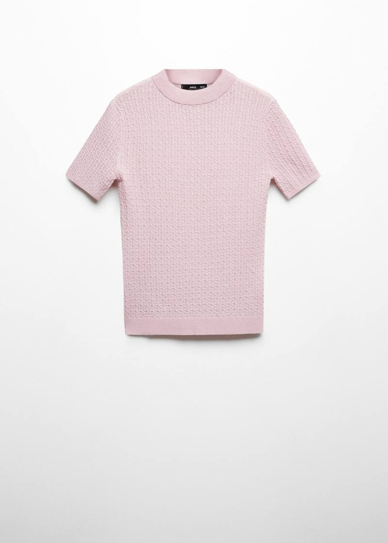 Short-sleeved braided wool sweater -  Women | Mango United Kingdom | MANGO (UK)