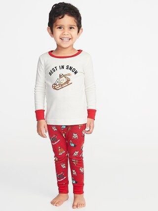 Old Navy Baby Holiday-Graphic Sleep Set For Toddler & Baby Best In Snow Size 6-12 M | Old Navy US