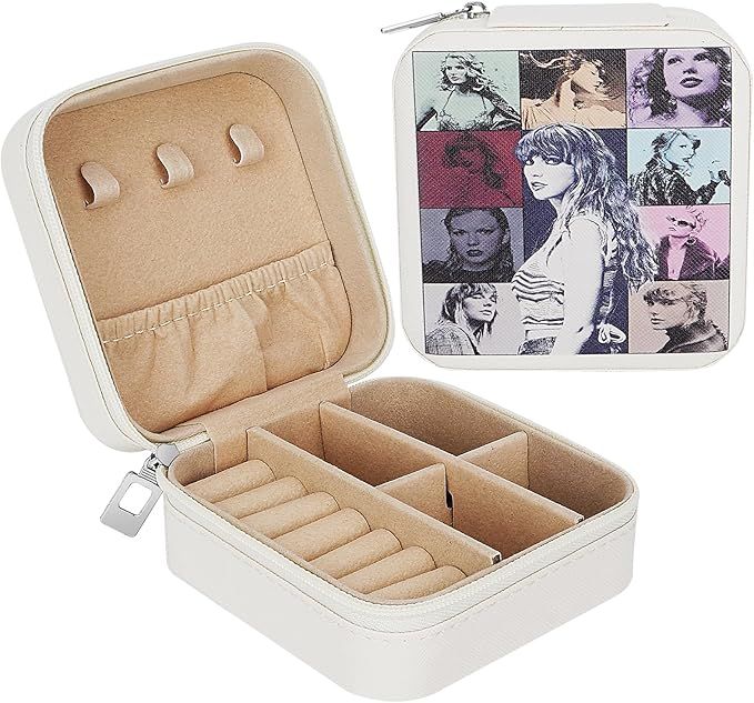 Taylor Merch Jewelry Box, Albums & Eras Tour Inspired Small Travel Jewelry Case for Swift Fans, M... | Amazon (US)