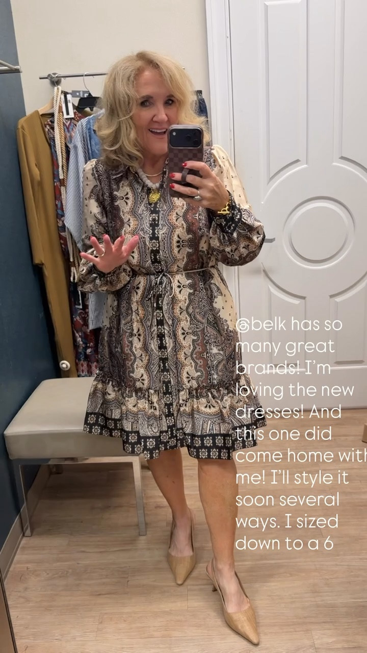 Belk in store try on!!! So many hoodies! I’ll link what I can. They have an easy return policy with a flat rate return shipping. 
Mostly my regular size worked great except the paisley brown/black cream dress that’s a 6, the Ralph Lauren pieces I sized up. The jasper suit is a 10 petite blazer and 8 petite pants. Red suit 8 reg pants 10 reg blazer, denim suit size 8 in both. 

Work conference work outfits fall wedding guest dresses fall dresses coach bags

#LTKSaleAlert #LTKOver40 #LTKWorkwear