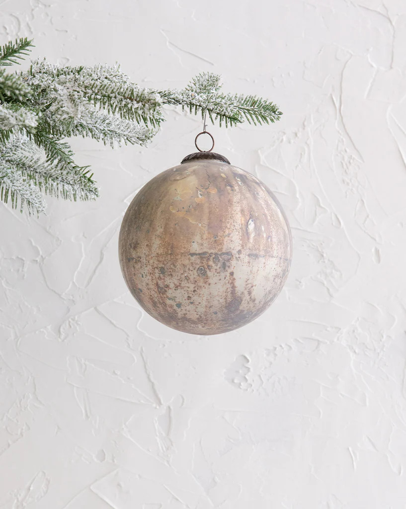 Marbled Cream & Copper Ornament | McGee & Co.
