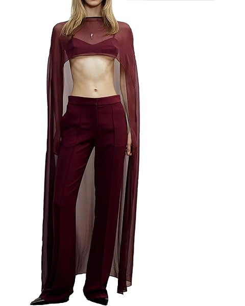 KMBANGI Women Chiffon Shawl Cape Mesh Sheer Poncho Top Capelets for Evening Dress Shawl Wraps Cov... | Amazon (US)