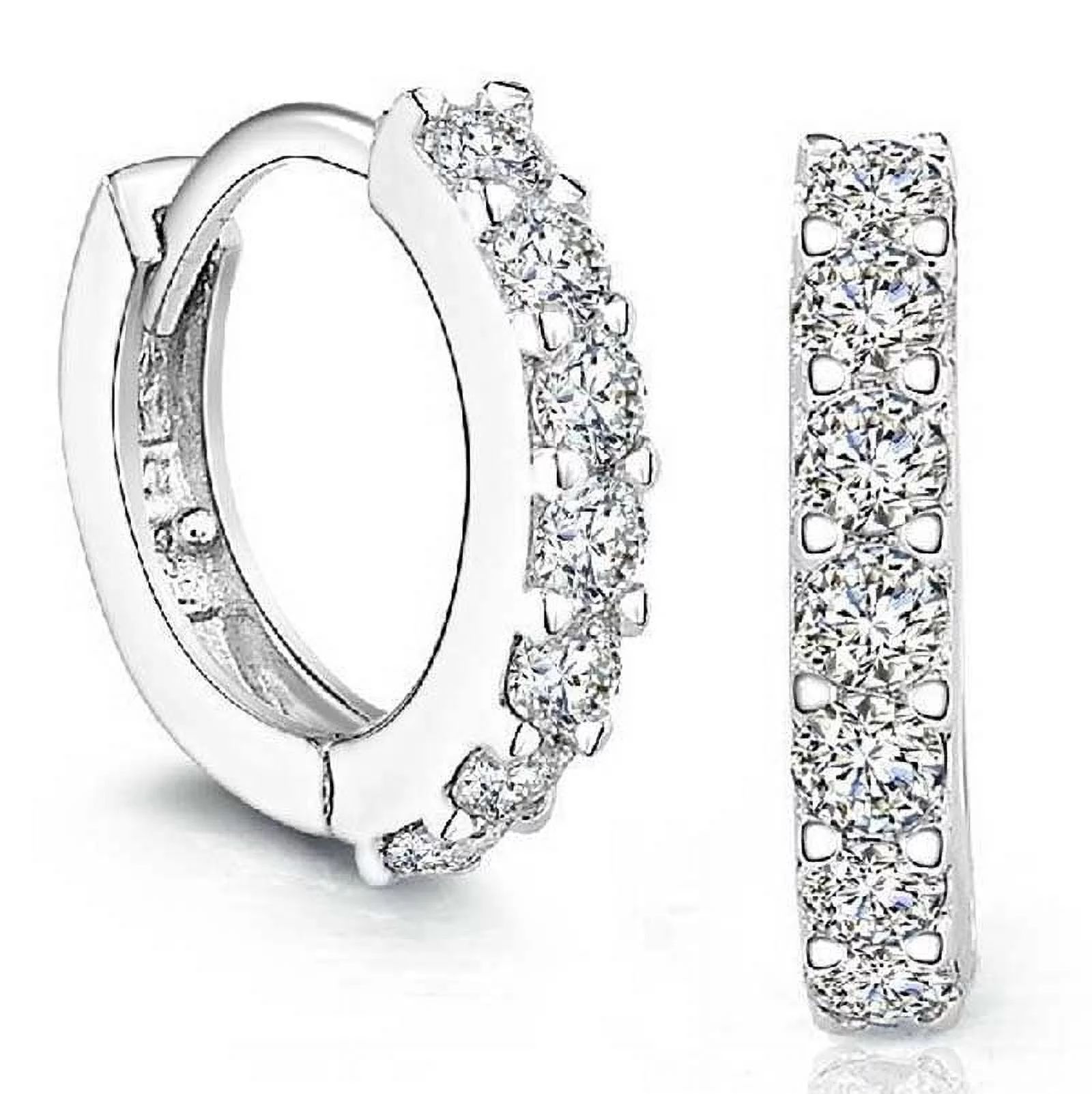 Christmas Deals SHOPESSA Christmas Gifts Jewelry Sterling Silver Rhinestones Hoop Diamond Stud Ea... | Walmart (US)