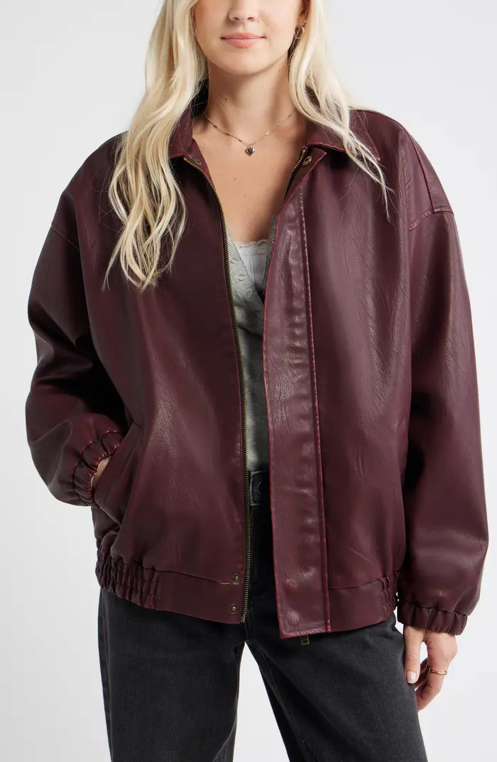Oversize Faux Leather Jacket | Nordstrom