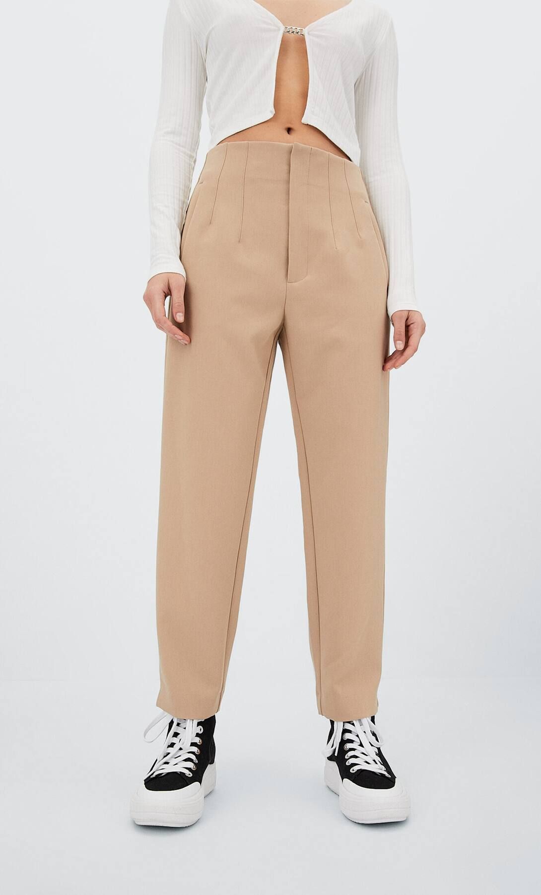 Darted smart trousers - Women's fashion | Stradivarius United Kingdom | Stradivarius (UK)