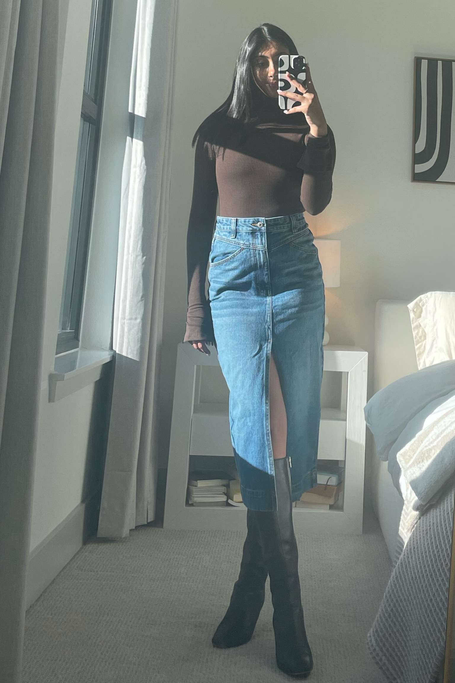 Perfect winter outfit - obsessed with this midi denim skirt

#LTKGiftGuide #LTKSeasonal #LTKsalealert