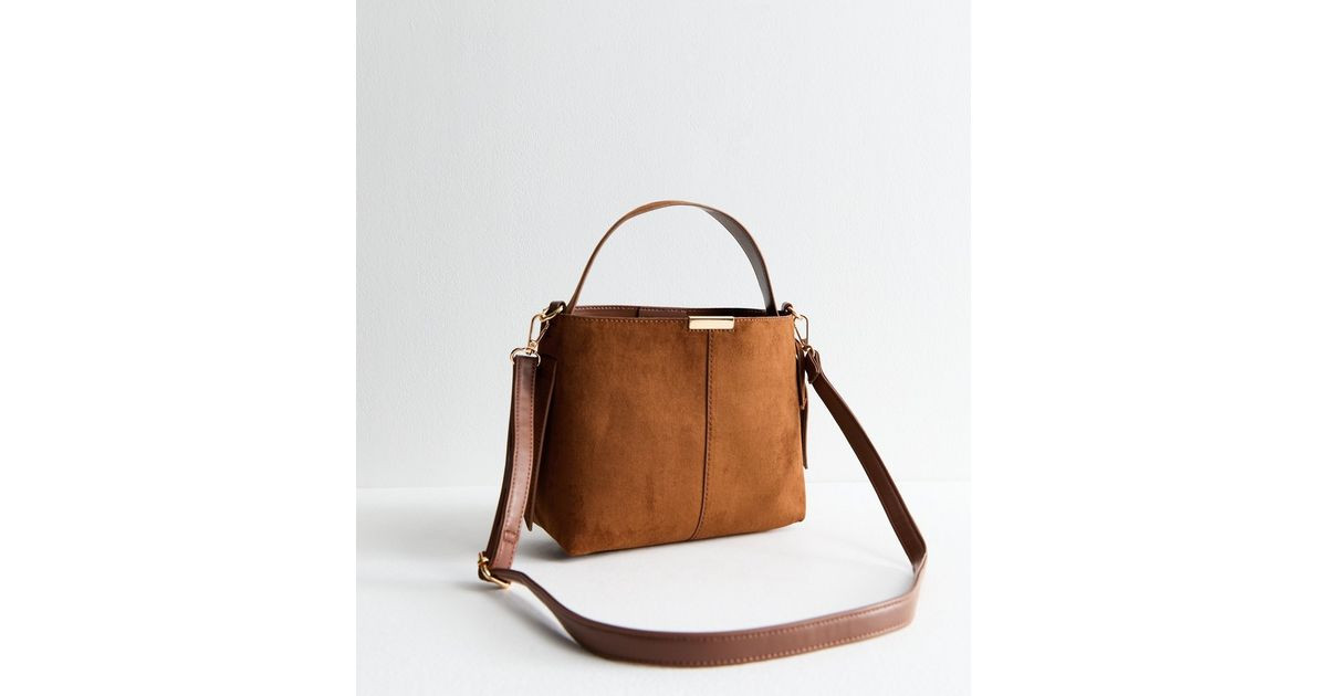 Tan Faux Suede Buckle Detail Shoulder Bag | New Look | New Look (UK)
