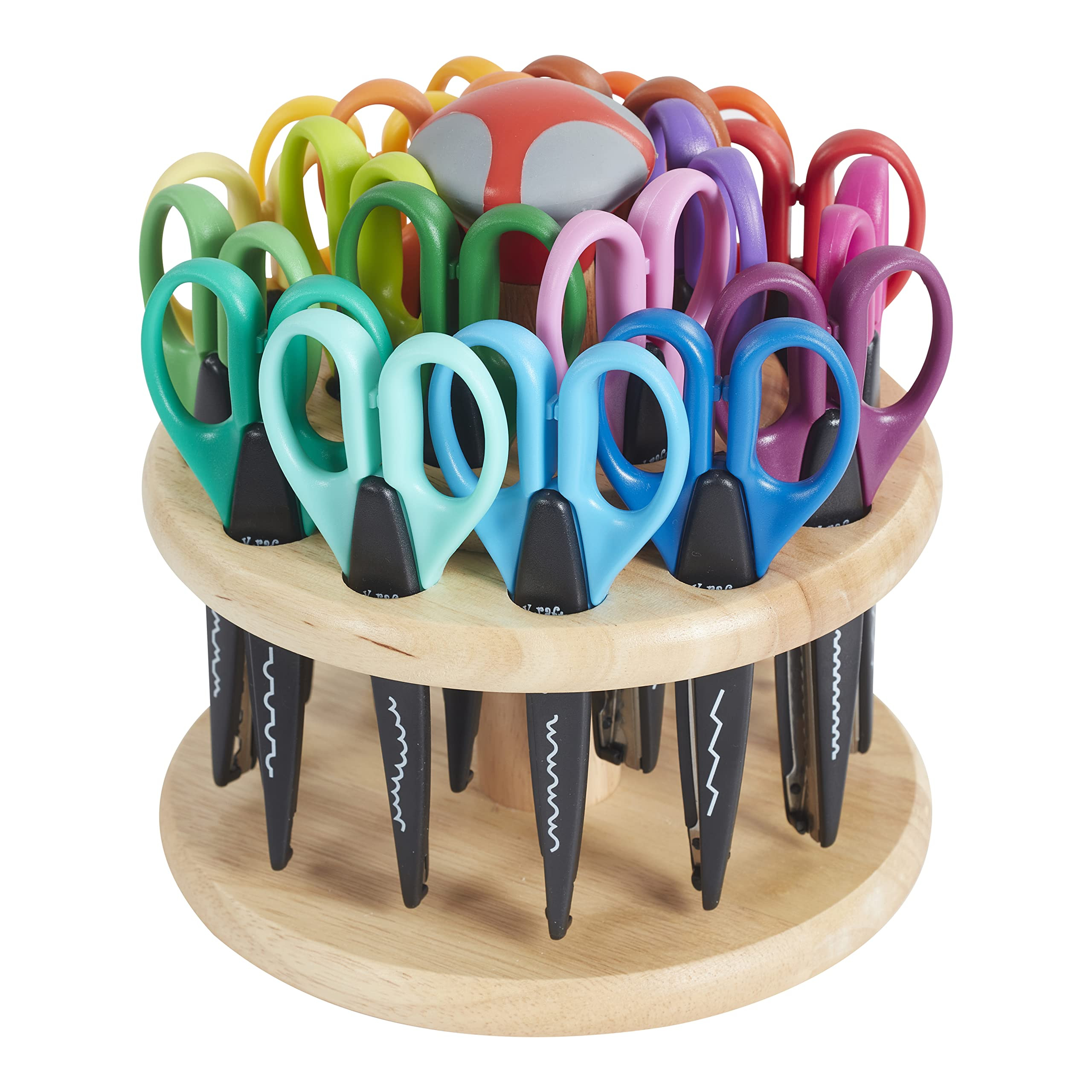 ECR4Kids Kraft Edgers with Rotating Hardwood Rack, Decorative Scissors, Assorted, 18-Piece | Amazon (US)