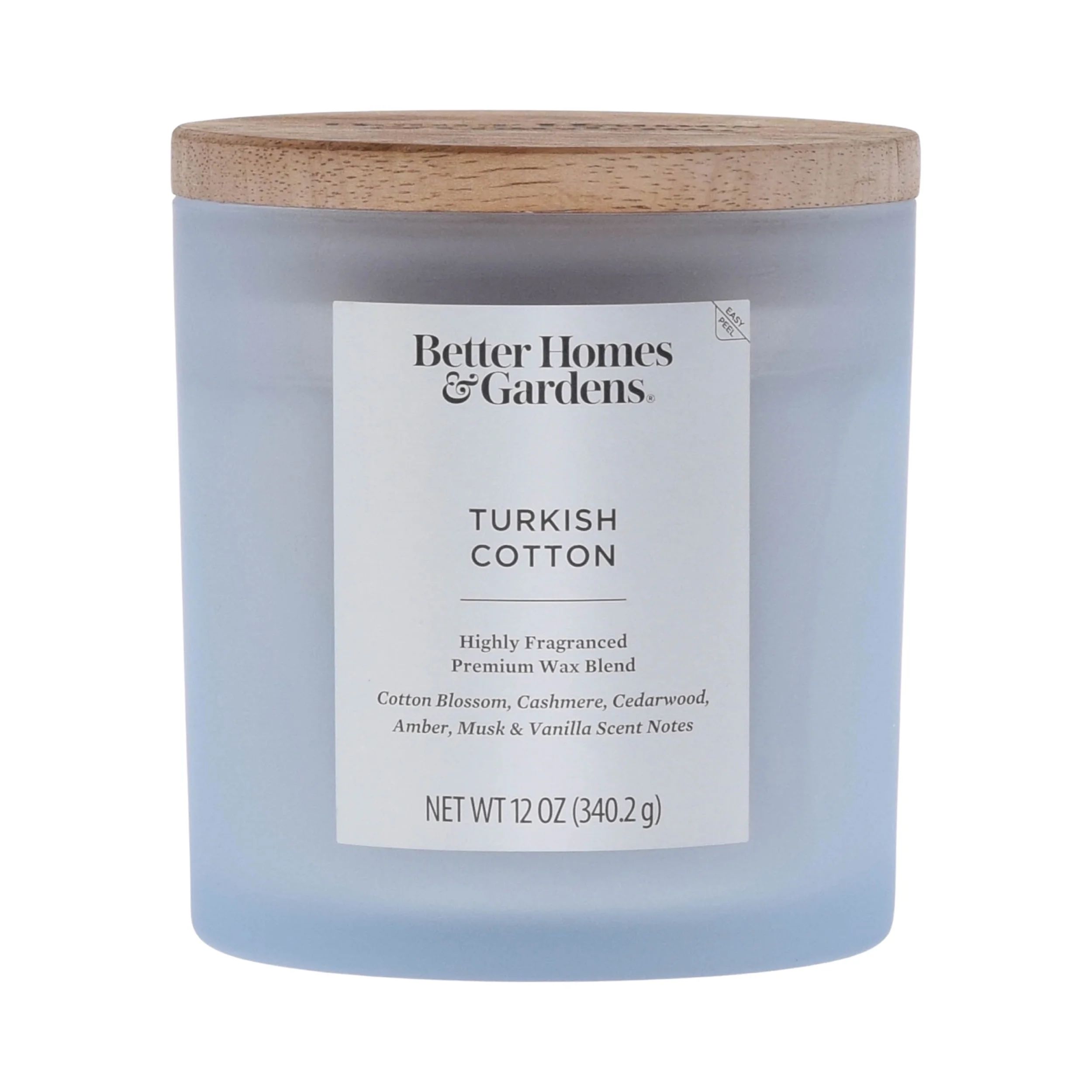 Better Homes & Gardens 12oz Turkish Cotton Scented 2-Wick Frosted Jar Candle | Walmart (US)