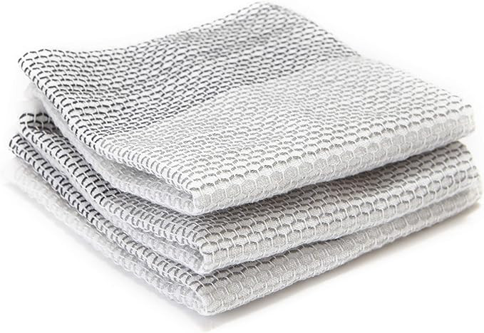 Full Circle Tidy 100% Organic Cotton Dish Cloths, Set of 3, Grayscale | Amazon (US)