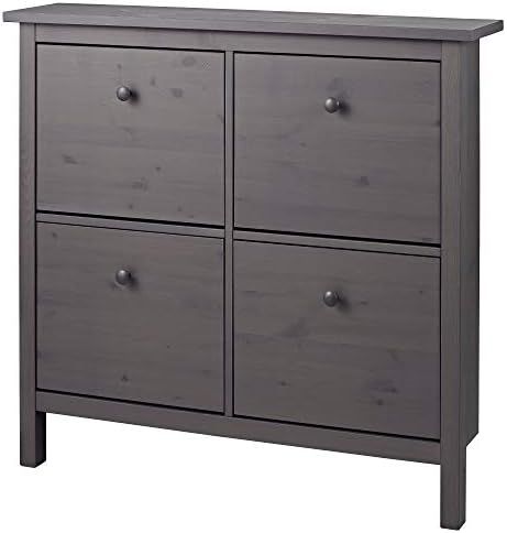 IKEA Hemnes Shoe Cabinet With 4 Compartments, Gray Dark Gray Stained | Amazon (US)