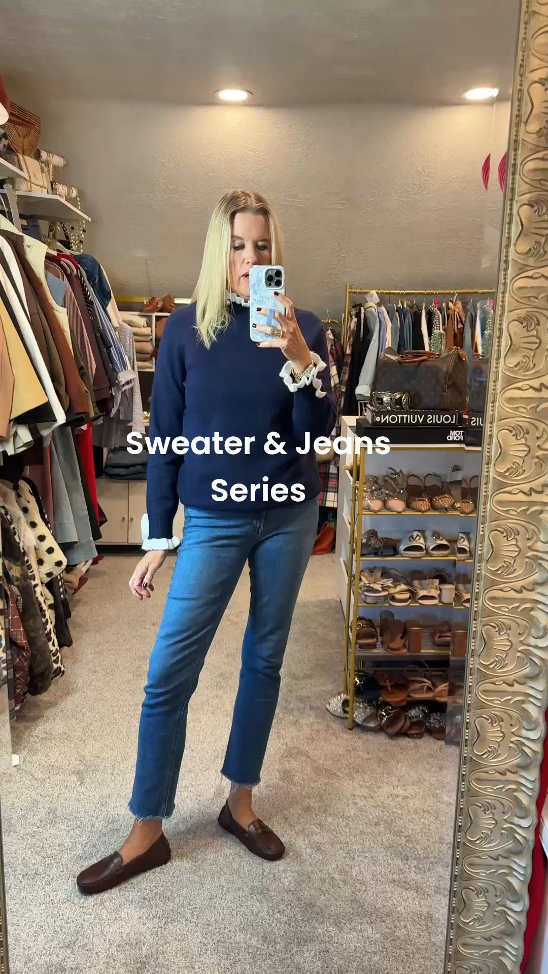 Fall sweater & Jean series under $40 

Jeans are Mother denim straight leg raw hem.. tts

Shoes are brown Affordable loafer  tts

Affordable sweater:
Navy with pearl and ruffle collar &  and wrists 

This one is a Anthropologie pullover with fish detail:
Fits tts and comes in several colors and on sale.
Fits tts

Hoop earrings by Julie voz new Fall collection

#LTKootd #LTKOver40 #LTKSaleAlert