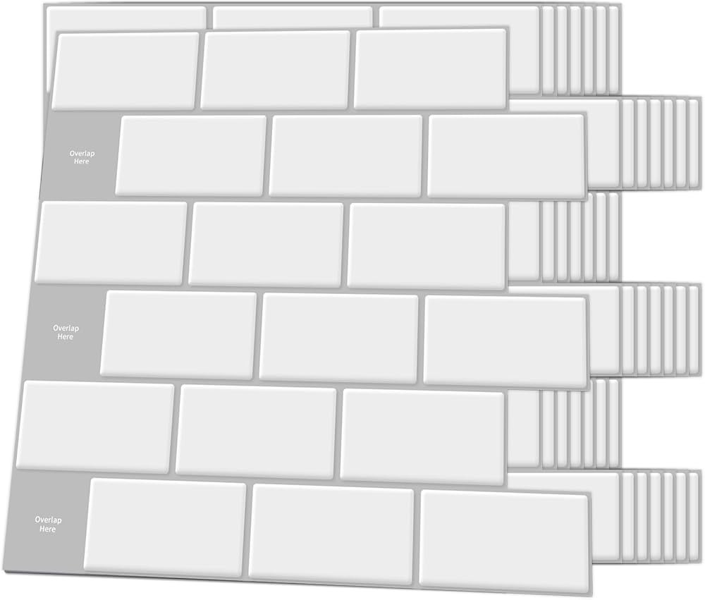 Art3d Backsplash Tile for Kitchen Peel and Stick, 10-Sheet Stick on Subway Tiles for Kitchem, Bat... | Amazon (US)