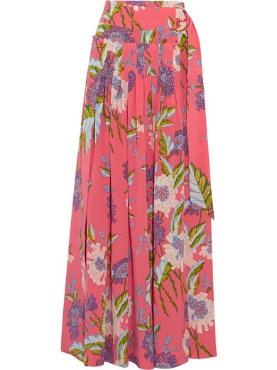 Diane von Furstenberg - Floral-print Silk Crepe De Chine Wrap Maxi Skirt - Pink | NET-A-PORTER (US)