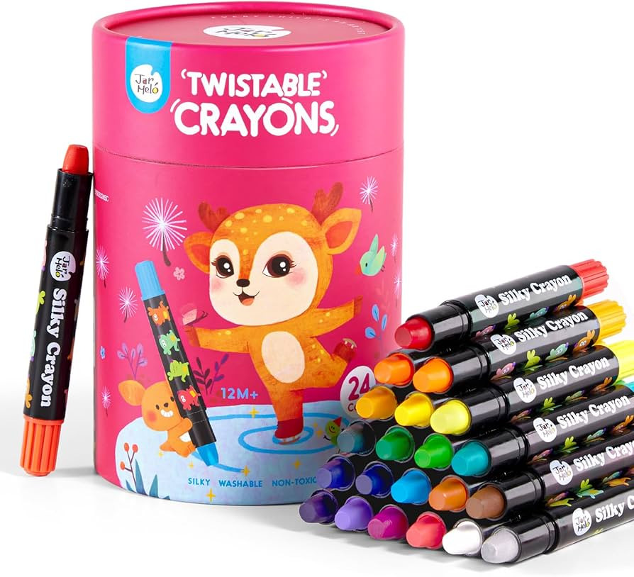 Jar Melo Jumbo Crayons for Toddlers, 24 Colors Twistable Crayons Non Toxic Washable Crayons, Silk... | Amazon (US)