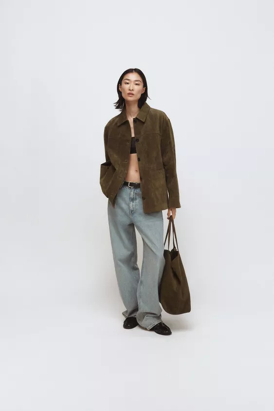 SPLIT SUEDE MAXI TOTE BAG | Zara UK