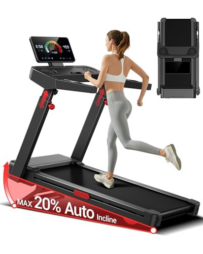 UMAY Fitness 20% Auto Incline Folding Treadmill for Home, 3.5HP Quiet Brushless Motor, 400LBS Capacity, Extra-Wide Running Belt | Amazon (US)
