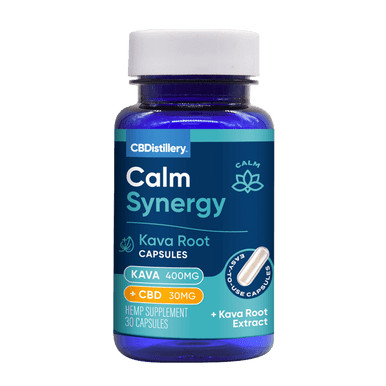 Calm Synergy 30mg CBD + 400mg Kava Root Capsules | CBDistillery