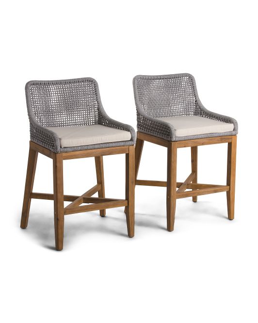 Set Of 2 Woven Rope Counter Stools | TJ Maxx