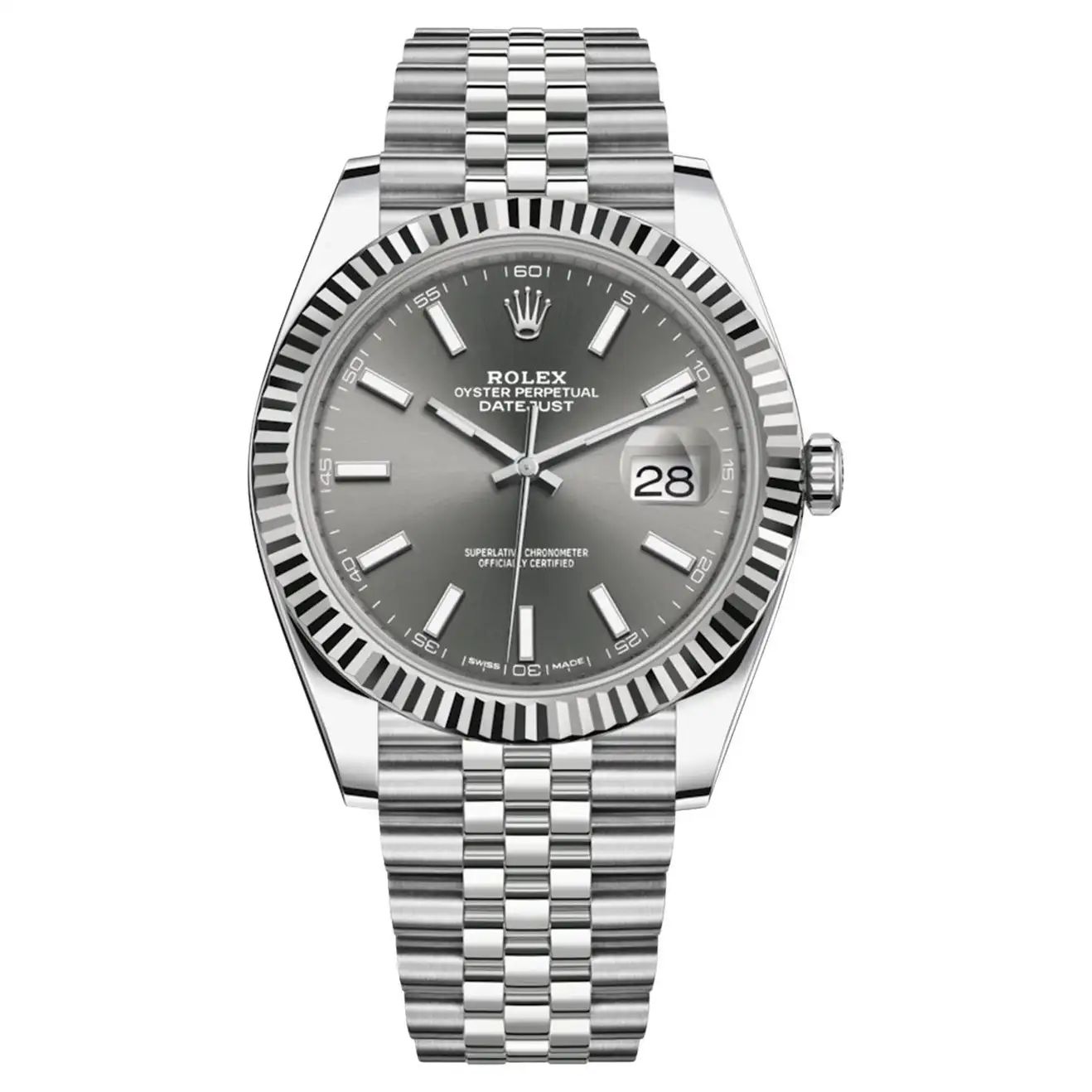 Rolex Datejust Rhodium Stick Oyster Jubilee Bracelet Automatic Watch 126334 For Sale at 1stDibs | 1stDibs