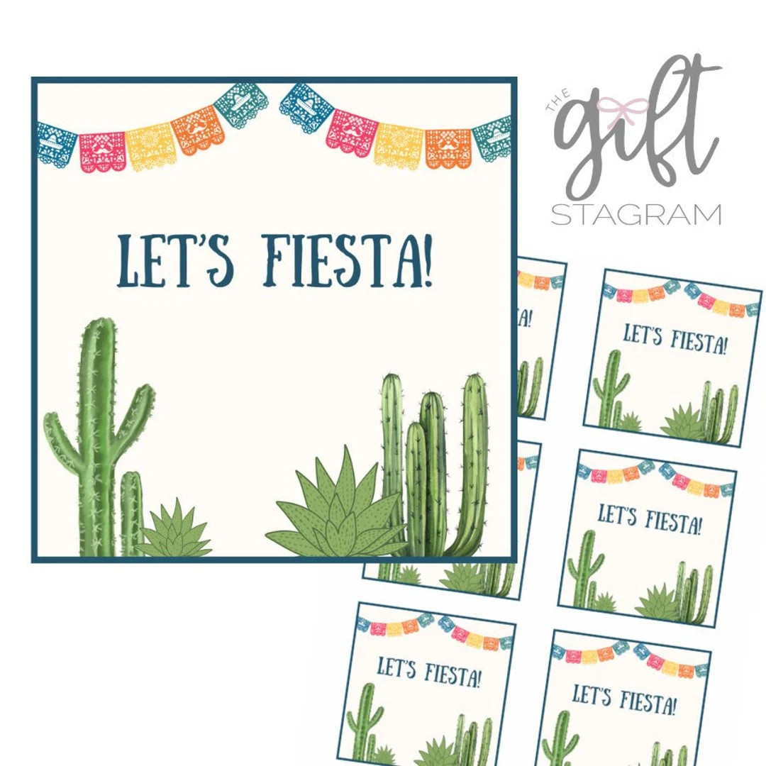 Let's Fiesta Gift Tag | DIGITAL DOWNLOAD |  Summertime Hostess Gift Tag | Hostess Gift Ideas | 3x... | Etsy (US)