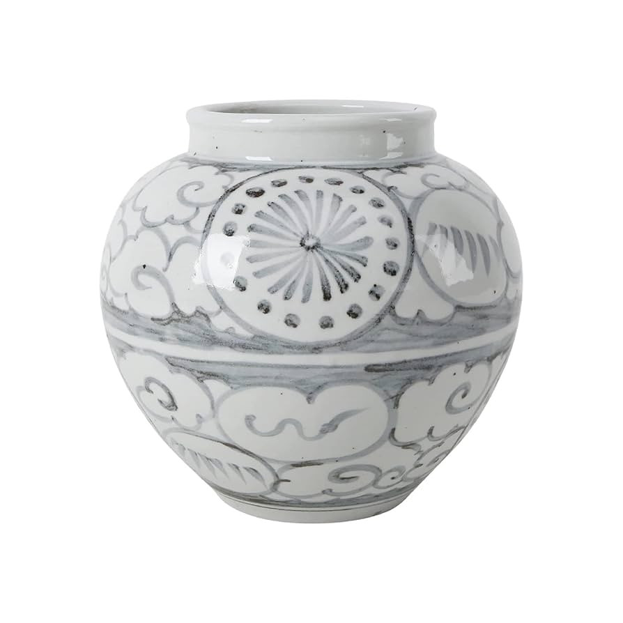 Artissance Lily's Living 10 in. Tall Off White Porcelain Ming Ming Vase with Lucky Cloud Motif | Amazon (US)