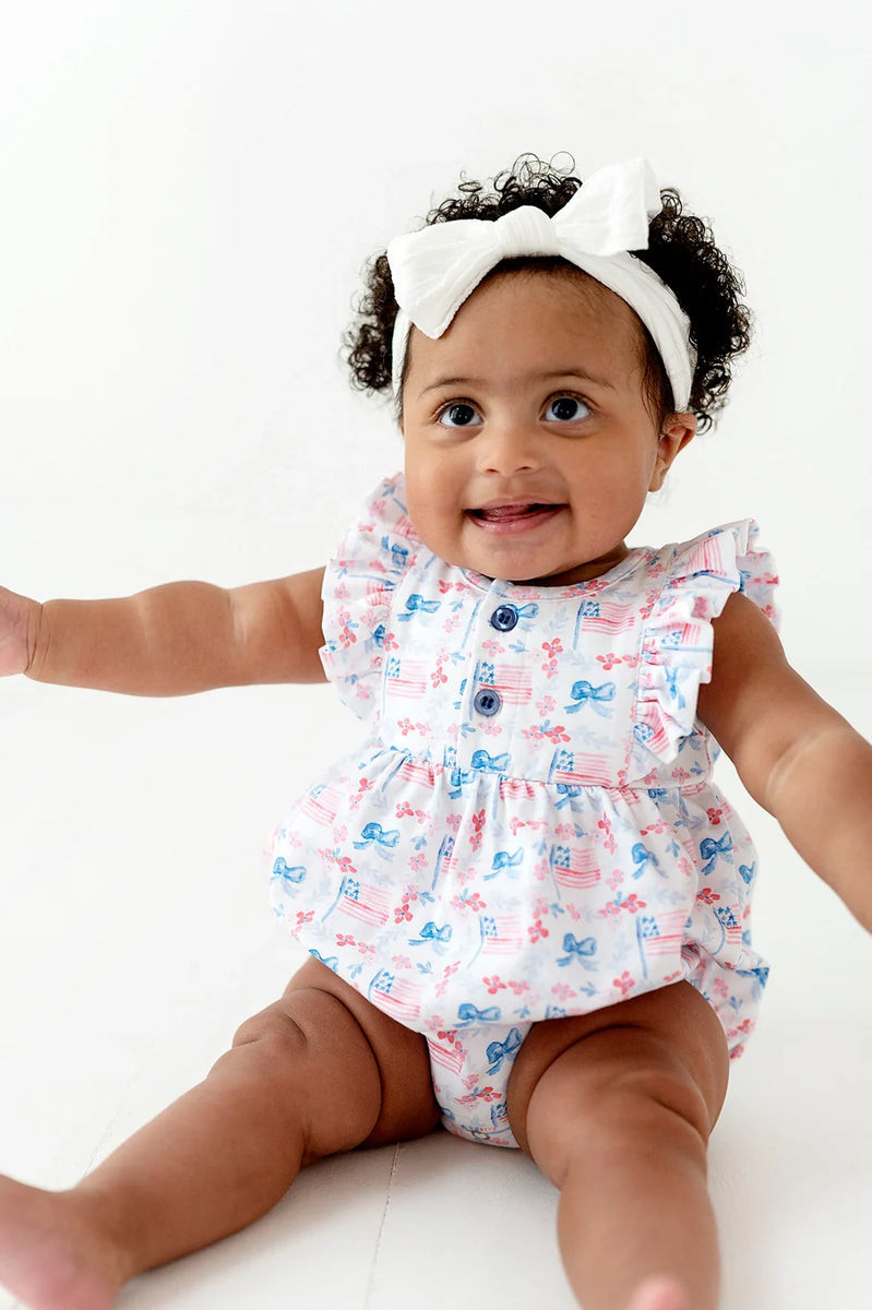 Betsy Romper in Patriotic Flags | Ollie Jay