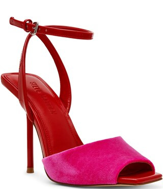 Steve Madden Lilac Velvet Square Toe Ankle Strap Dress Sandals | Dillard's | Dillard's