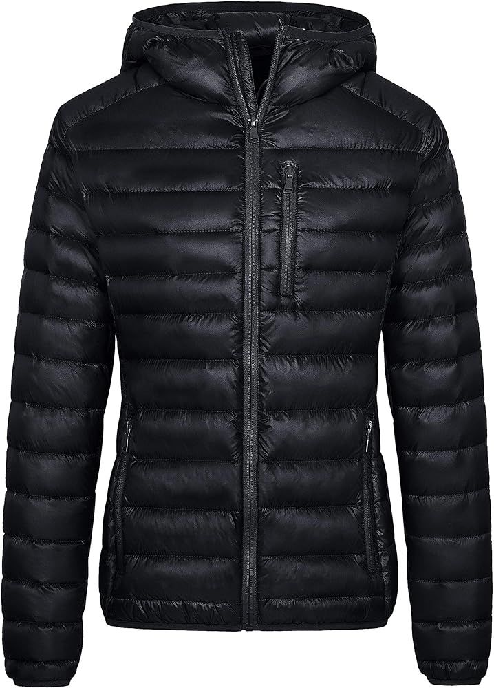 Wantdo Women's Packable Down Jacket Lightweight Puffer Jacket Hooded Winter Coat | Amazon (US)