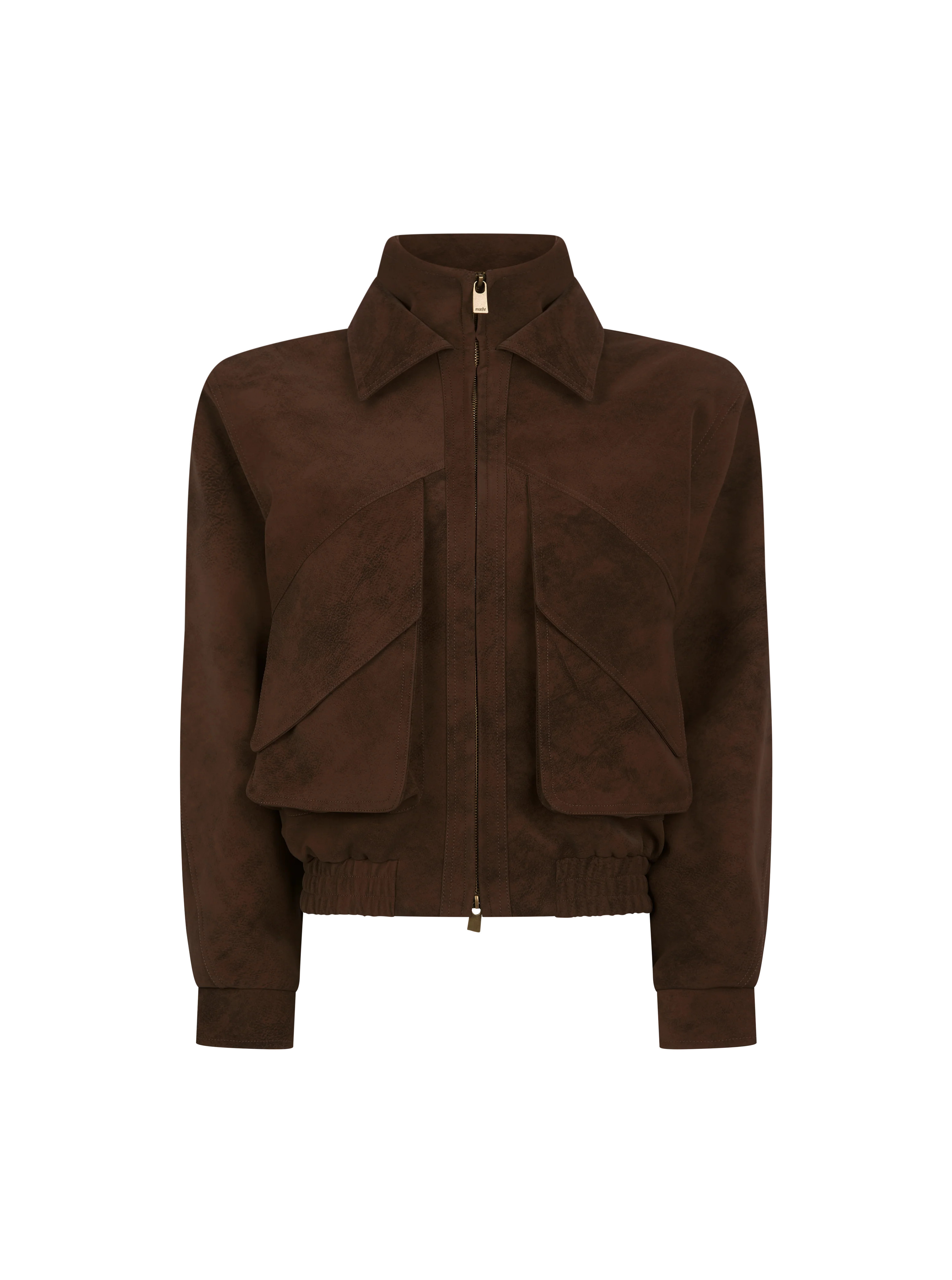 Sable Double Collar Jacket - Distressed Brown | Maebe