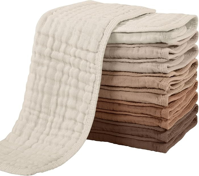 Yoofoss Muslin Burp Cloths for Baby 10 Pack 100% Cotton Baby Washcloths for Boys Girls Large 20''... | Amazon (US)