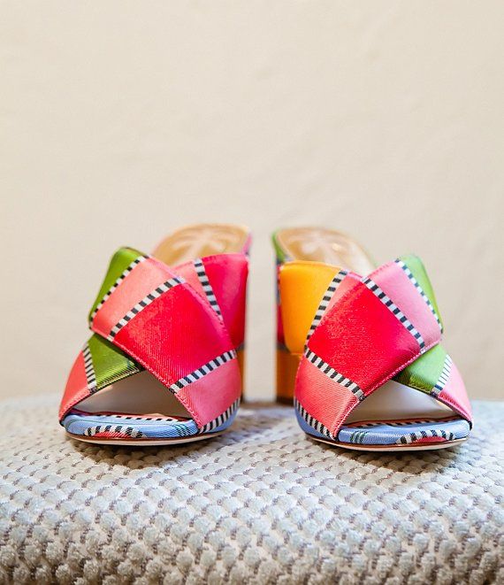 Antonio Melani x The Nat Note Catalonia Color Block Leather Open Toe Slip-On Mules | Dillard's | Dillard's