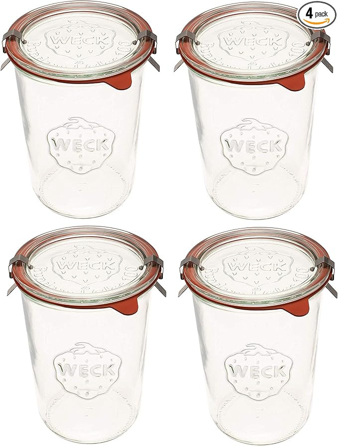 Weck Canning Jars 743 - Weck Mold Jars made of Transparent Glass - Eco-Friendly Canning Jar - Foo... | Amazon (US)