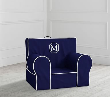 My First Navy with White Piping Anywhere Chair® | Pottery Barn Kids