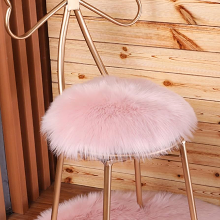 OKAYDA 18" x 18" Round Faux Sheepskin Chair Cover Seat Cushion Pad Super Fluffy Soft Fur Rug for ... | Amazon (US)