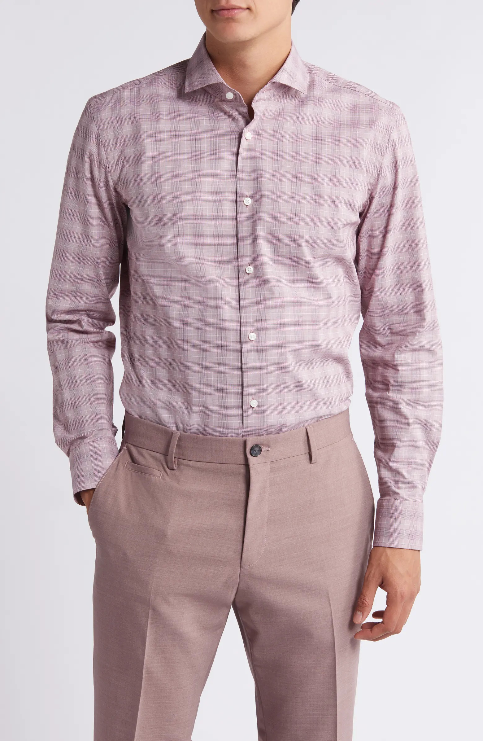 Hank Slim Fit Plaid Stretch Dress Shirt | Nordstrom