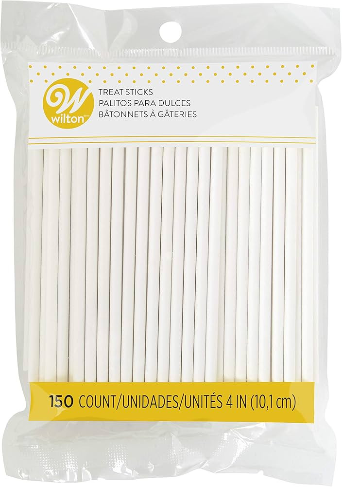 Wilton 4-Inch White Lollipop Sticks, Cake Pop Sticks, 150-Count | Amazon (US)