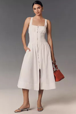 The Tommie Smocked Front-Zip Shirt Dress: Sleeveless Scoop-Neck Edition | Anthropologie (US)