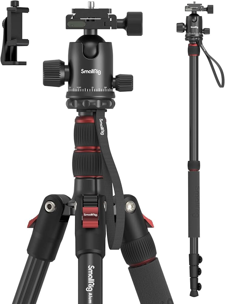SmallRig CT-10 Camera Tripod, 71" Foldable Aluminum Tripod & Monopod, 360°Ball Head Detachable, ... | Amazon (US)
