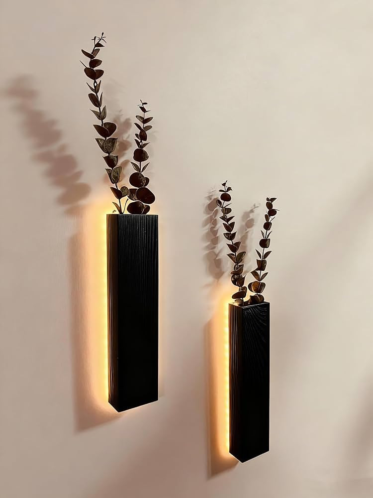 Artificial Eucalyptus with LED Lights Wall Planters Rustic Wall Decor with Lights Fake Vines for ... | Amazon (US)