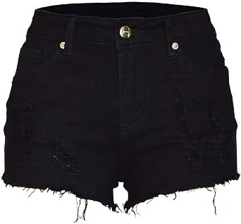 Aodrusa Womens Ripped Denim Shorts Mid Waist Sexy Short Cutoff Distressed | Amazon (US)